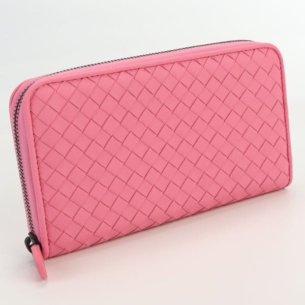 BOTTEGAVENETA Zip Around long wallet INTRECCIATO PurseZip Around leather color pink Women