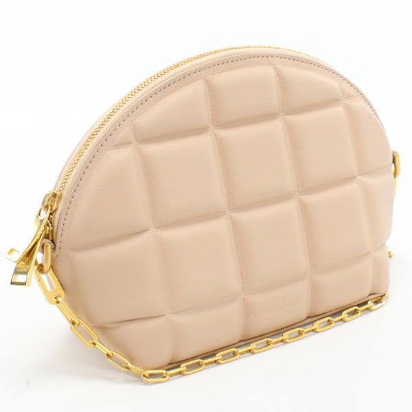 BOTTEGAVENETA 593165 Half Moon Shoulder Bag Diagonal chain shoulder leather Women pink