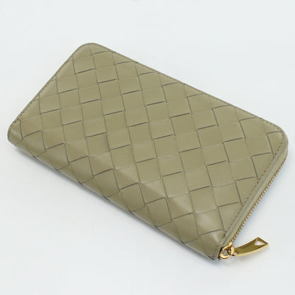 BOTTEGAVENETA Zip around wallet INTRECCIATO Long Wallet Beige lambskin Leather Women