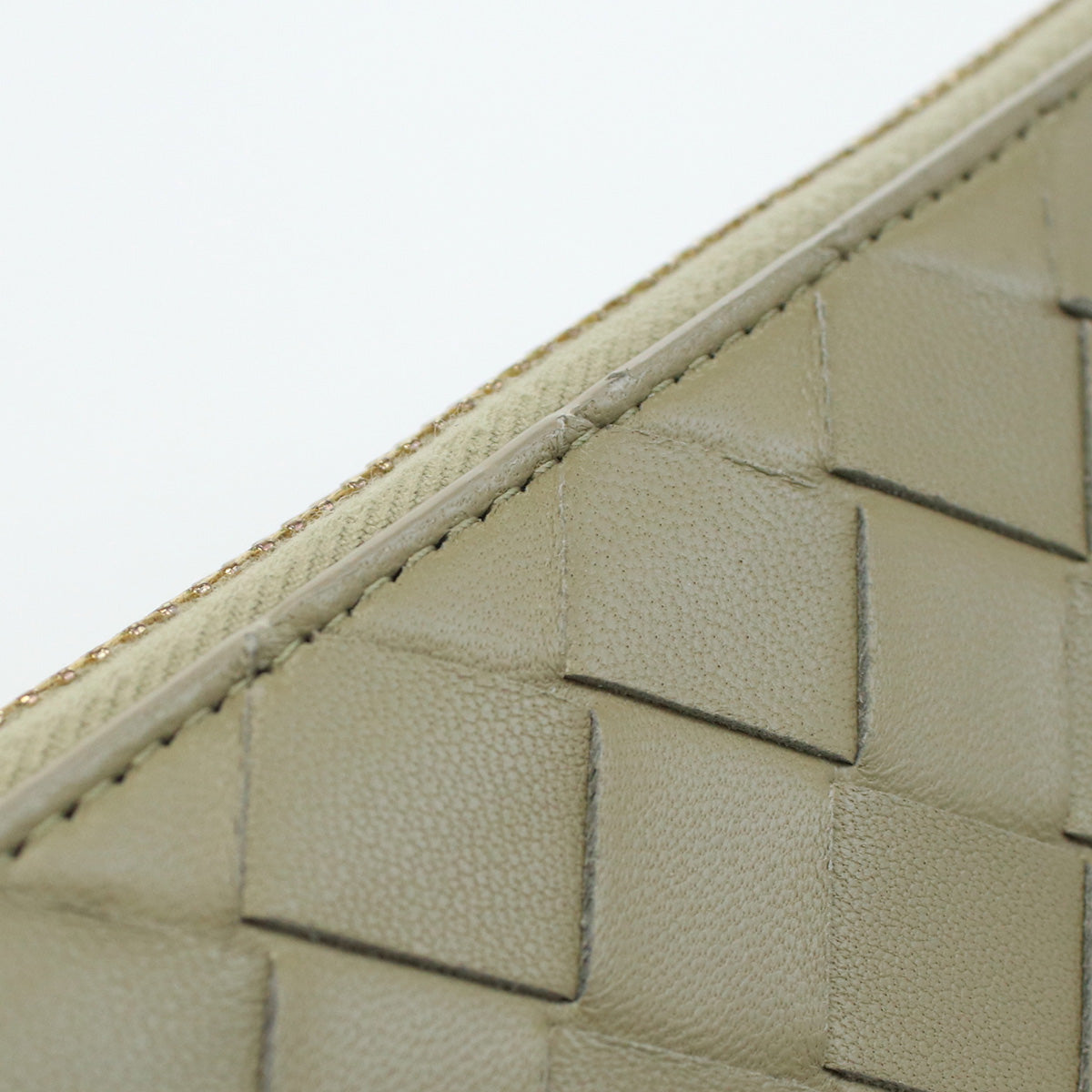 BOTTEGAVENETA Zip around wallet INTRECCIATO Long Wallet Beige lambskin Leather Women