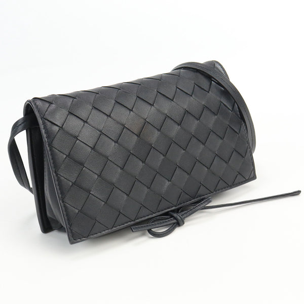 BOTTEGAVENETA 630547 Mini Shoulder Bag INTRECCIATO Diagonal shoulder bag leather black Women