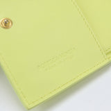 BOTTEGAVENETA 707601 VCPP3 7302 Small two-fold zipper wallet INTRECCIATO Bi-fold wallet with coin purse lambskin yellow Women