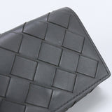BOTTEGAVENETA Tri-fold wallet INTRECCIATO with coin purse leather Gray unisex
