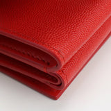 BURBERRY 8018960 A1460 Billetera compacta Billetera de tres veces con monedero Material de cuero rojo Material de cuero rojo Mujeres