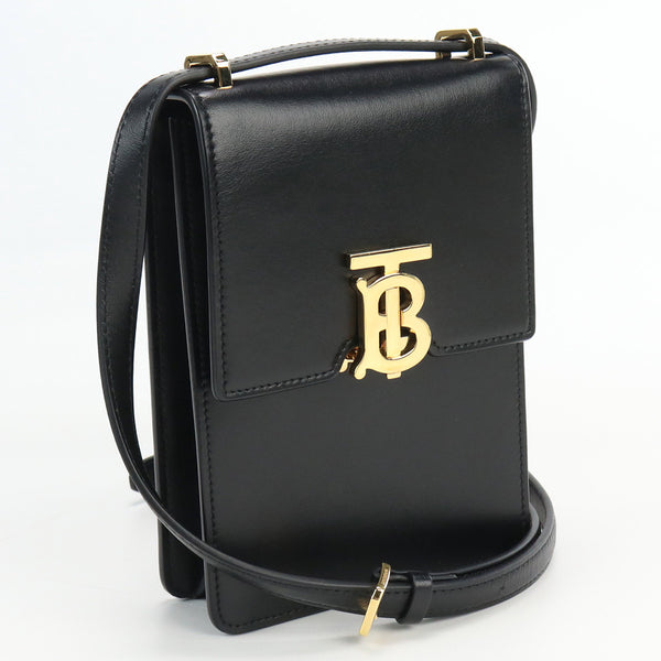 BURBERRY 8030348 TB Robin Bag Diagonal shoulder bag leather black Women
