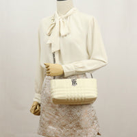 BURBERRY 8046227 small roller zip bag Diagonal  Shoulder Bag leather white Women