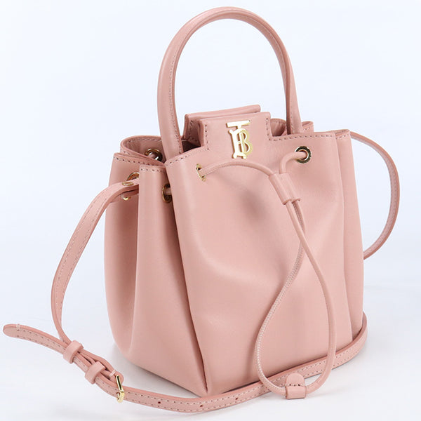 BURBERRY 8045043 Bucket bag TB monogram motif Handbag Shoulderbag leather pink
