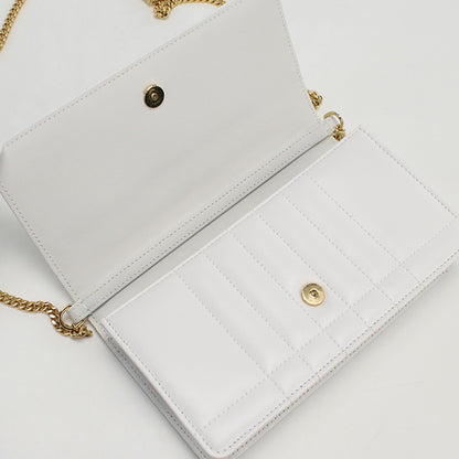 BURBERRY roller clutch Diagonal crossbody Shoulder Bag leather White Women