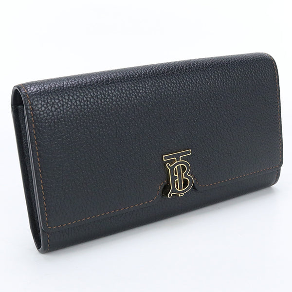 BURBERRY 8049212 TB Long wallet with double fold leather Black Women