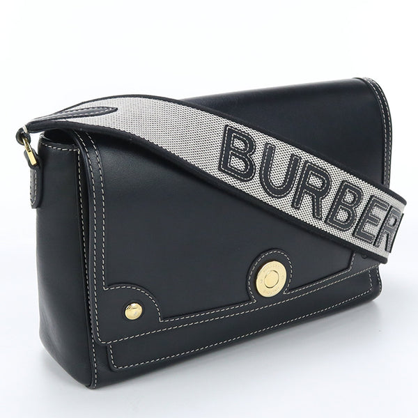 BURBERRY notebook bag Diagonal Shoulder Bag leather Black Women