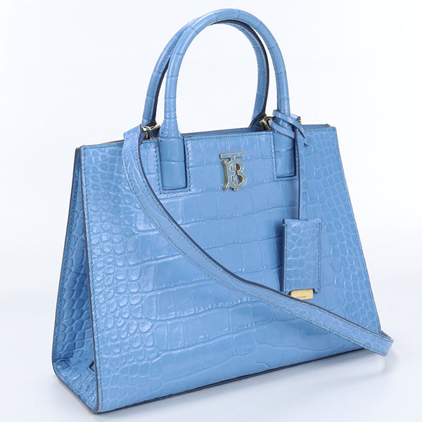BURBERRY 8062999 Mini 2way Handbag / Shoulderbag leather Blue Women