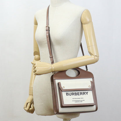 BURBERRY 8039361 Handbag mini pocket bag Shoulder bag canvas/leather beige Brown Women