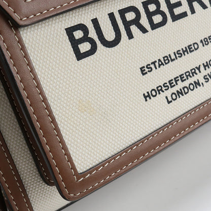 BURBERRY 8039361 Handbag mini pocket bag Shoulder bag canvas/leather beige Brown Women