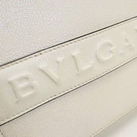 BVLGARI Logo Shoulder Bag Diagonal crossbody Calfskin White Women