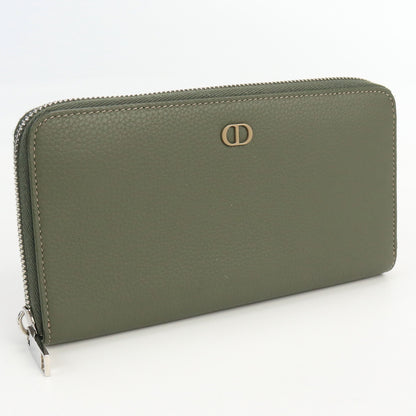 Christian Dior Long zip wallet CD Icon PurseZip Around Calfskin/Grained calfskin khaki mens