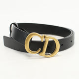 Christian Dior B0042CWGH M900 belt saddle belt leather black Women
