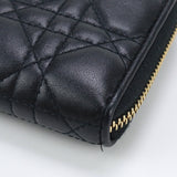 Christian Dior S0007 ONMJ M900 Voyageur Wallet Lady Dior PurseZip lambskin black