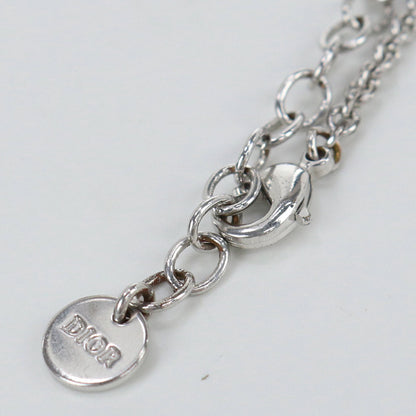 Christian Dior Necklace CD Lock metal,Crystal stone Silver Women