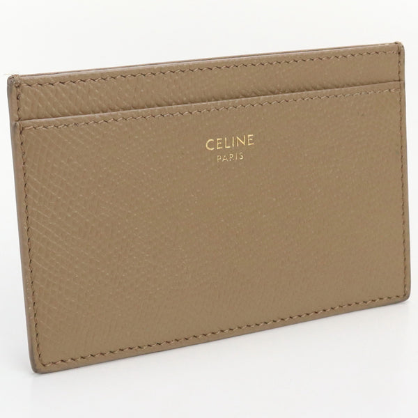 CELINE 10B703BEL.02BA Card holder Card Case Color Light brown leather canvas unisex