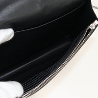 셀린 프레임 체인 샤드 클러치 가방 2 방향 가방 클러치 백과 체인 숄더백 컬러 블랙 및 베이지 가죽 소재 캔버스 여성