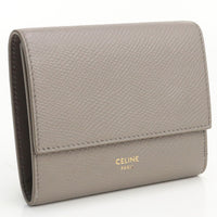 CELINE Small Three-fold wallet with coin purse Calfskin Leather Gray Women