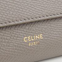 Celine 10B573BEL.10BL 작은 삼중 지갑 코인 지갑 컬러 그레이 베이지 색 송아지 피부 물질 캔버스 여성