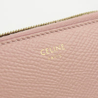 Celine 10B553bel Gran billetera con cremallera Pursezip alrededor de cuero Beige rosa