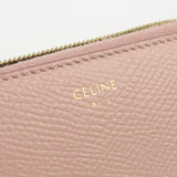 Celine 10B553bel Gran billetera con cremallera Pursezip alrededor de cuero Beige rosa