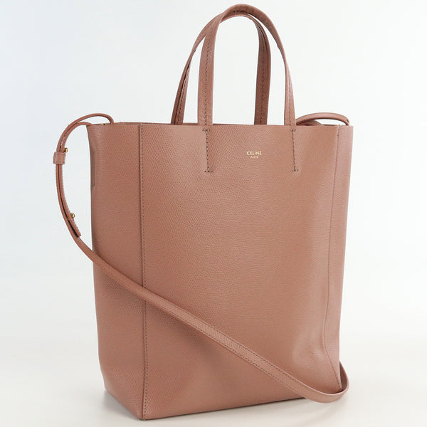 CELINE Vertical Hippo Small Tote Bag shoulder bag 2WAY leather Women color pink