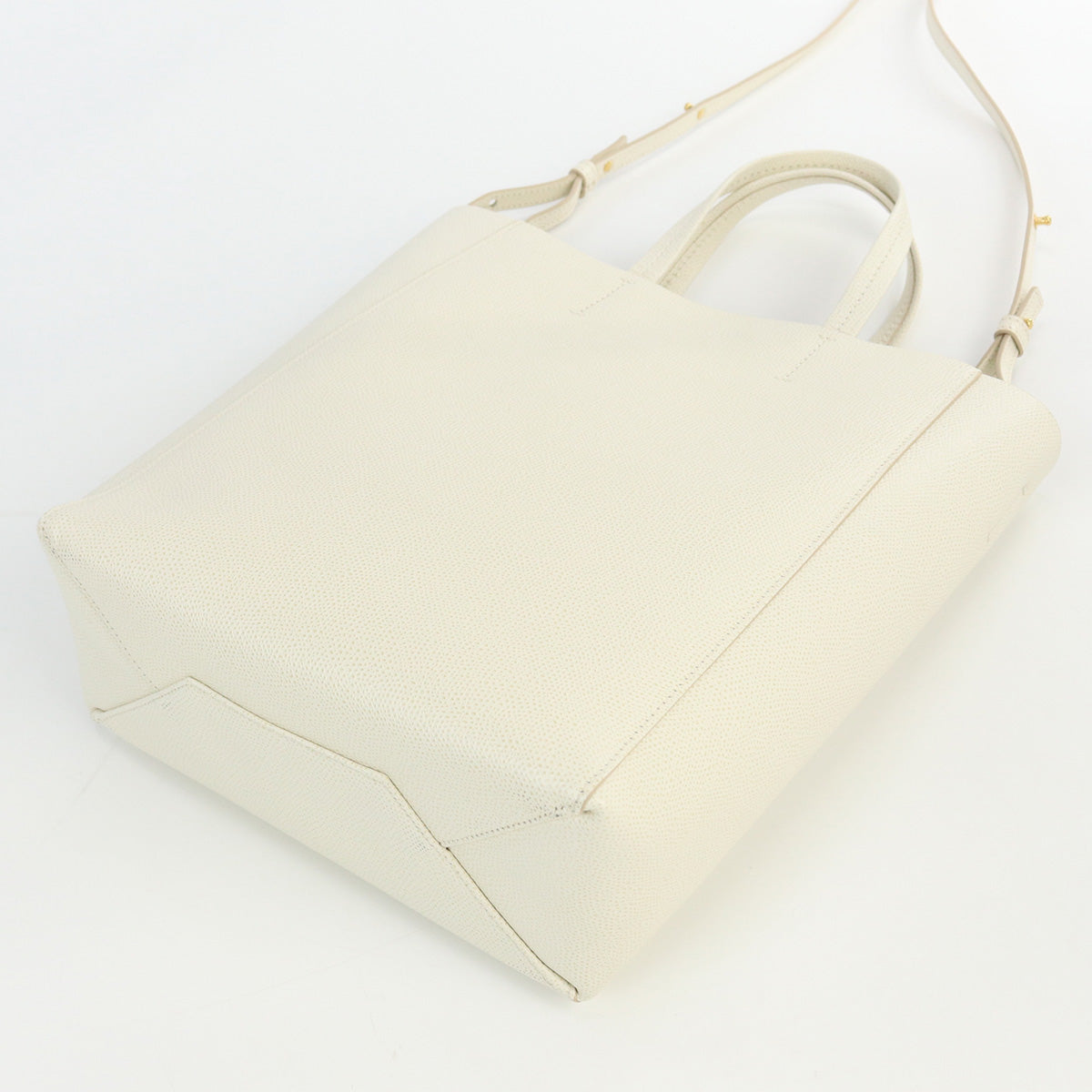 CELINE Vertical Hippo Small Tote Bag shoulder bag 2way leather White Women