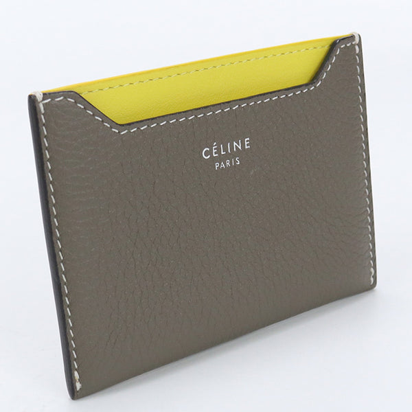 CELINE 10781 3AFE Card Case leather Gray unisex