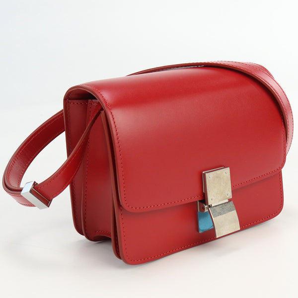 CELINE 189183DLS.27ED Shoulder Bag Diagonal shoulder bag red leather Women