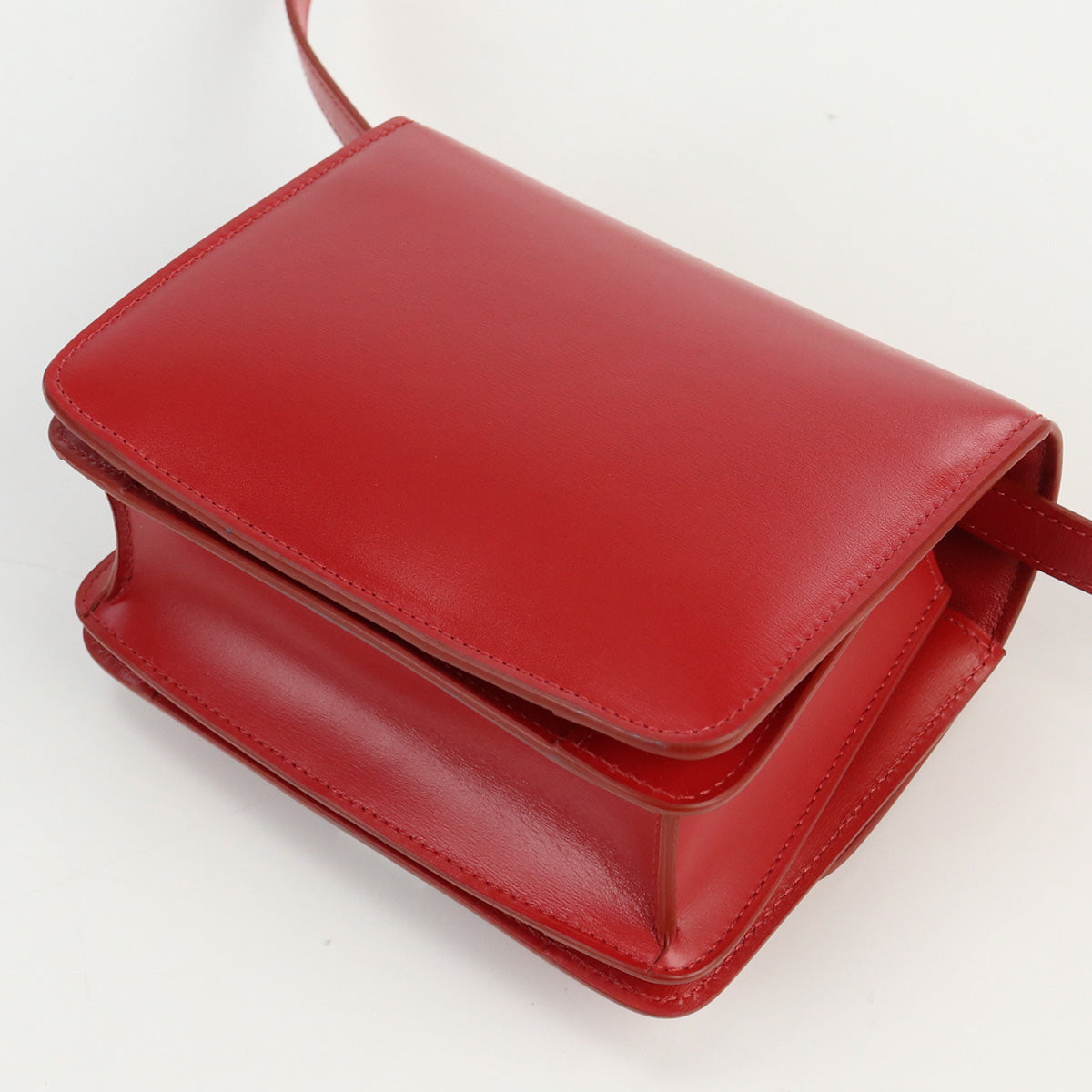 CELINE 189183DLS.27ED Shoulder Bag Diagonal shoulder bag red leather Women