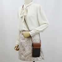 CELINE 10G332CQD 04LU mobile pouch with flap Triomphe canvas Shoulder Bag PVC