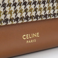 CELINE Tweed small wallet Tri-fold wallet with coin purse leather Women