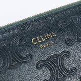 CELINE 10B55 3BFU Large zip wallet PurseZip Around Calfskin green unisex