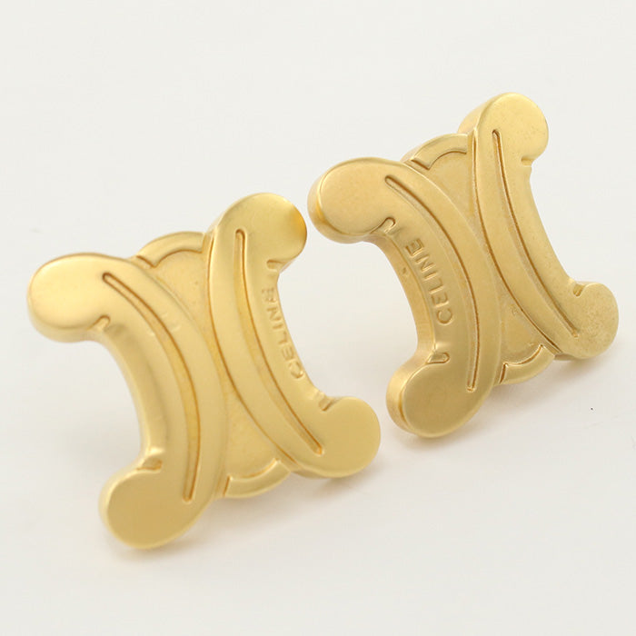 CELINE Earring Triomphe For both ears Pierce metal gold Women