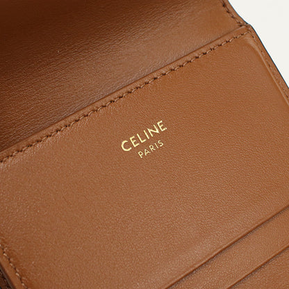 CELINE 10I65 2DS3 04LU Compact wallet with coin pocket Triomphe canvas PVC brown