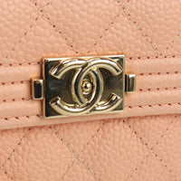 CHANEL Small flap wallet Tri-fold wallet with coin purse caviar pink Women