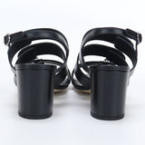 CHANEL G32651 Turnlock Sandals COCO Mark Sandals leather black Women