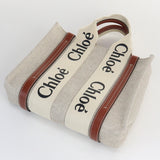 Chloe Woody Small Tote bolsas y bolsos de bolsos Color Off-White Unisex