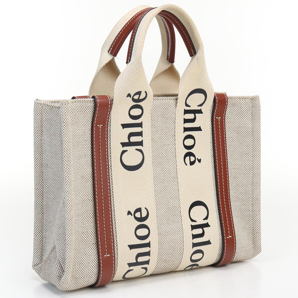 Chloe CHC22AS397I26 Woody Small Tote Bag Hand Bag Women Beige
