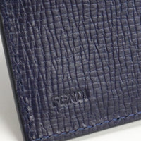 Fendi 7M0001 VRE Portafoglio bifoldo Zucca Portafoglio a portafoglio bifold è il materiale blu scuro Canvas è PVC unisex