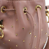 FENDI 8BS010 mini montresor studs Handbag Shoulder Bag Pink leather Women