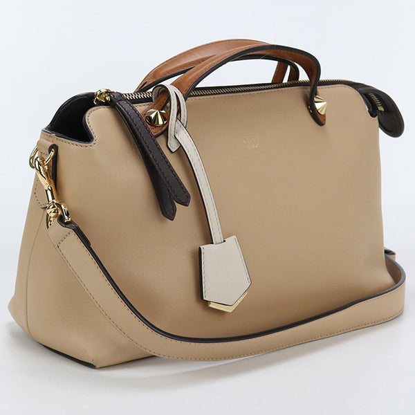 FENDI 8BL146 5QJ By the way medium 2way Handbag shoulder bag leather beige Women