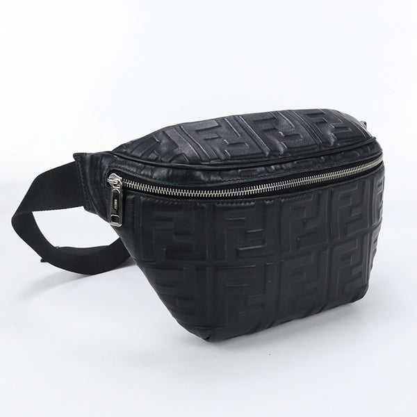 FENDI 7VA434 A72V Belt bag Waist bag leather Black mens