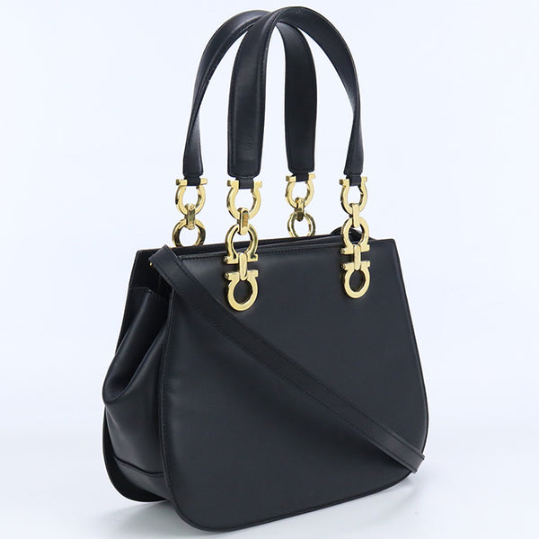FERRAGAMO 21 2678 Handbag Ganicini Handbag shoulder bag Calfskin  black Women