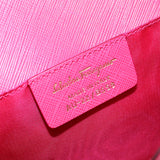 FERRAGAMO 22 B558 Chain Shoulder Bag Vara ribbon Diagonal leather Pink Women
