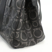 FERRAGAMO 21 7919 Thrilling Bag Gancini Tote Bag Hand bag PVC Black Women