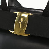FERRAGAMO 21 4178 2WAY handbag Vara ribbon Shoulder bag Calfskin black Women
